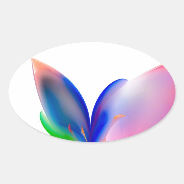 Pegatina Ovalada Caja de regalo de Big Bow (Anverso)