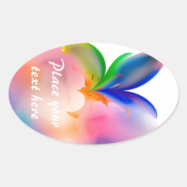 Pegatina Ovalada Caja de regalo de Big Bow (Anverso)