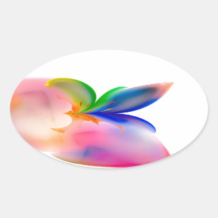 Pegatina Ovalada Caja de regalo grande del arco