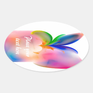 Pegatina Ovalada Caja de regalo grande del arco