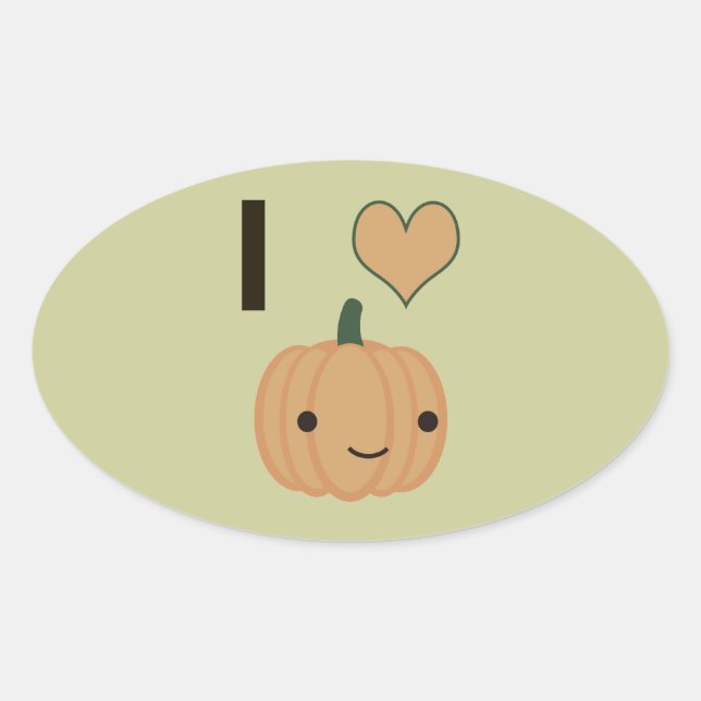 Pegatina Ovalada Calabaza en el corazón (Anverso)