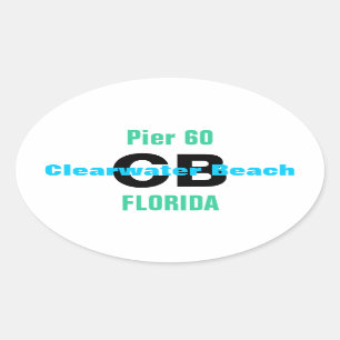 Pegatina Ovalada calcomanías de CLEARWATER BEACH (4)