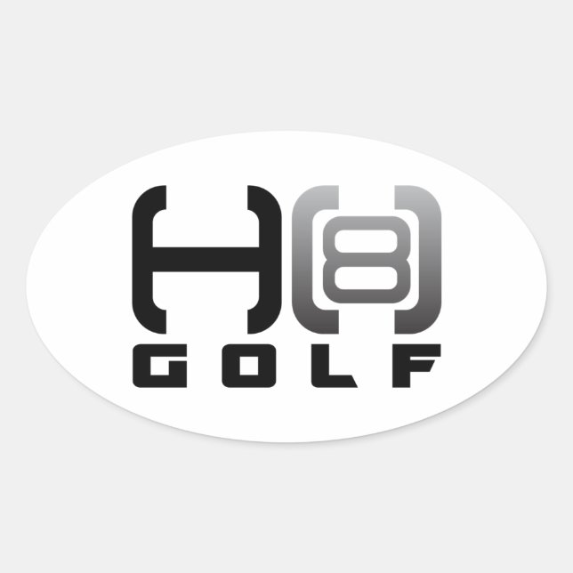 Pegatina Ovalada Calcomanías de Golf H8 (Anverso)