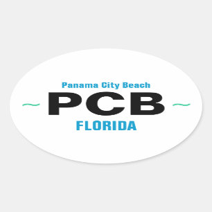 Pegatina Ovalada calcomanías de PANAMA CITY BEACH (4)