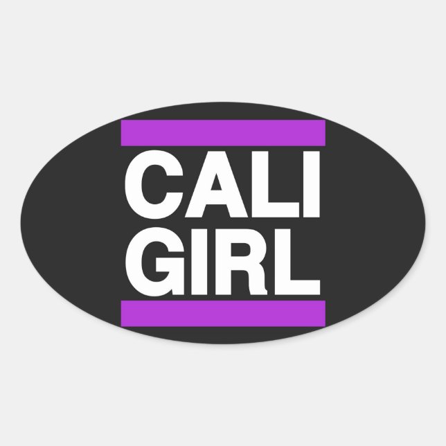 Pegatina Ovalada Cali Chica Purple (Anverso)