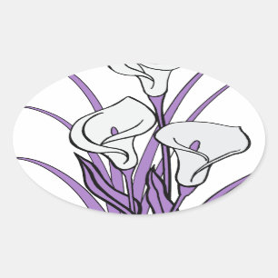 Pegatina Ovalada Calla Lily Design