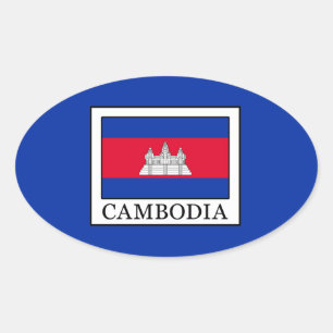 Pegatina Ovalada Camboya