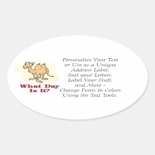 Pegatina Ovalada ¿Camello - qué día es él?