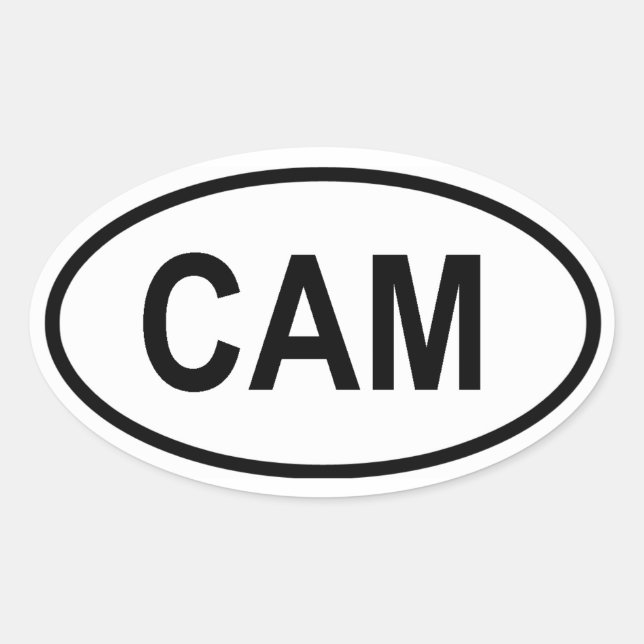 Pegatina Ovalada Camerún "CAM" (Anverso)