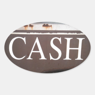 Pegatina Ovalada Camión de remolque en efectivo Rótulo de coches de