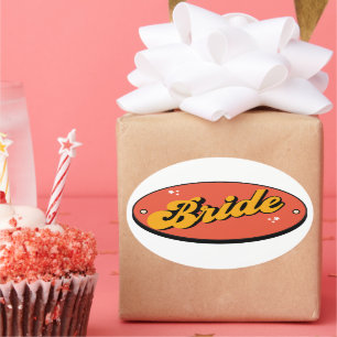 Pegatina Ovalada Camiseta Bride Tribe Despedida de Soltera Retro No