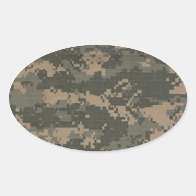 Pegatina Ovalada Camuflaje de camo digital ACU (Anverso)