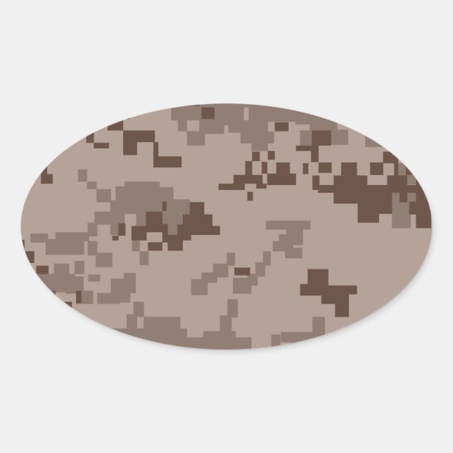 Pegatina Ovalada Camuflaje del desierto Marpat del Cuerpo de Marine (Anverso)