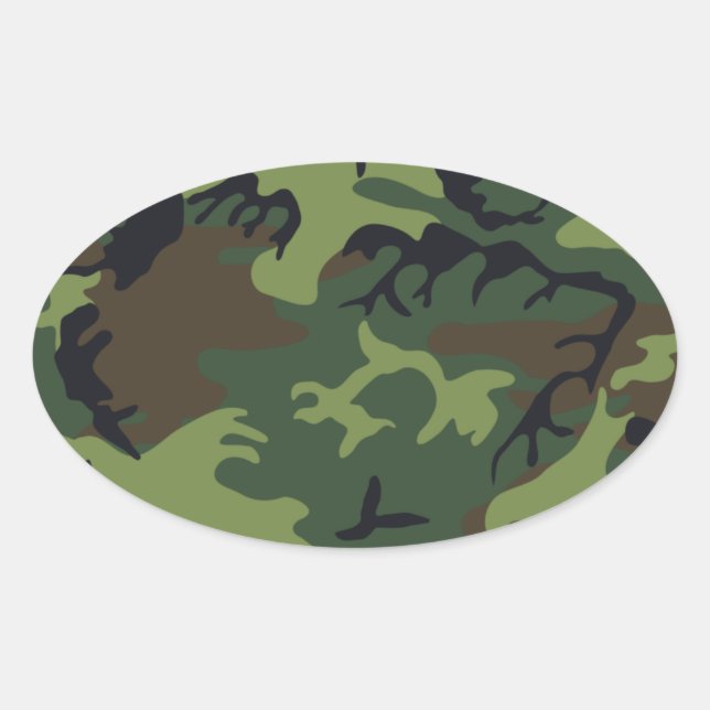 Pegatina Ovalada Camuflaje del ejército (Anverso)