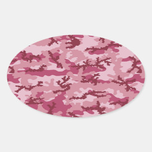 Pegatina Ovalada Camuflaje rosa