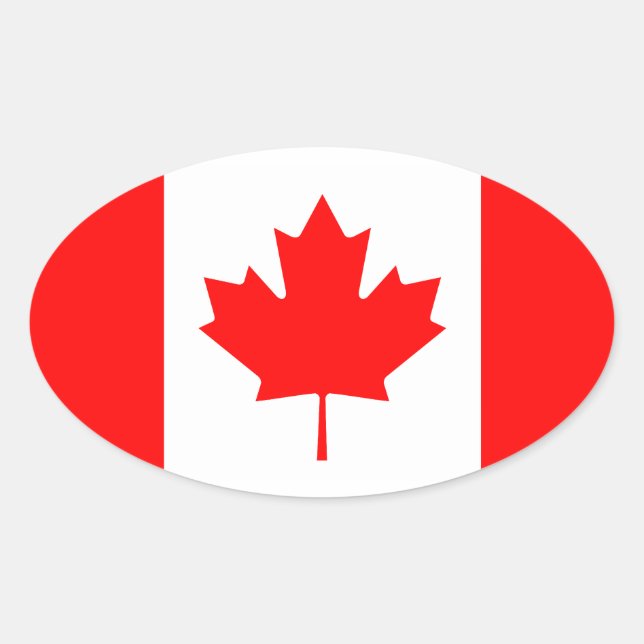 Pegatina Ovalada Canadá - Bandera canadiense (Anverso)