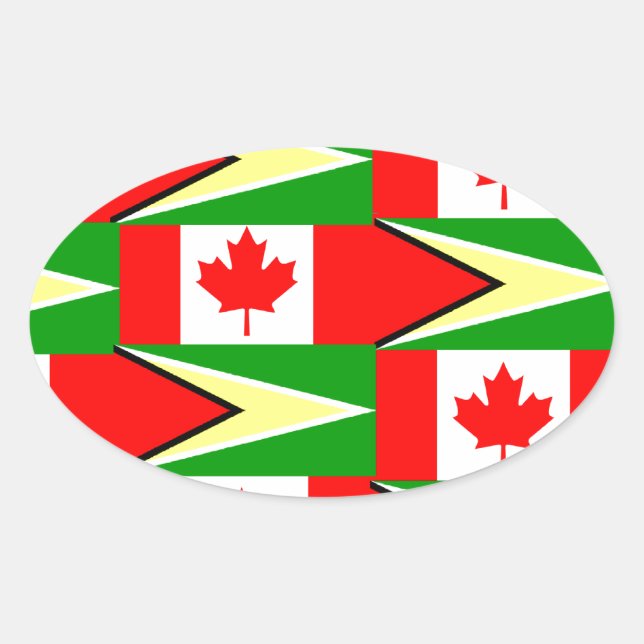 Pegatina Ovalada canadiense guyanés (Anverso)