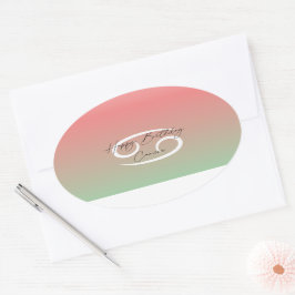 Pegatina Ovalada Cáncer de cumpleaños feliz