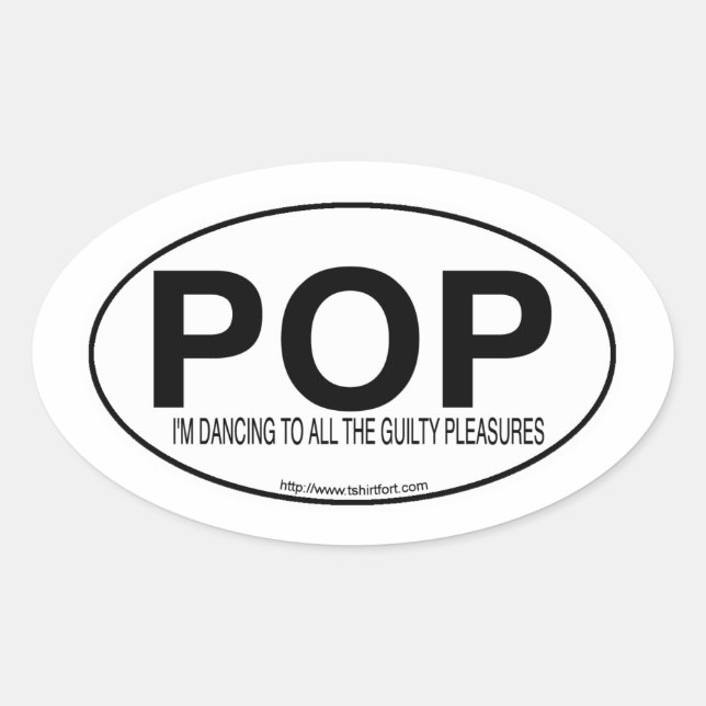 Pegatina Ovalada Canción de estilo Decal Euro Oval de Pop Music (Anverso)