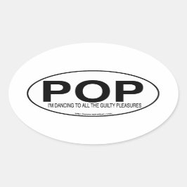 Pegatina Ovalada Canción de estilo Decal Euro Oval de Pop Music
