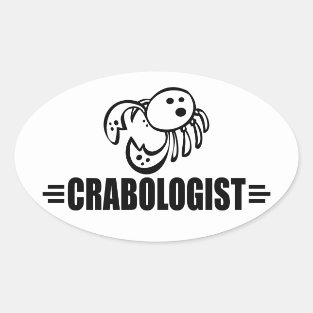 Pegatina Ovalada Cangrejo divertido (Anverso)