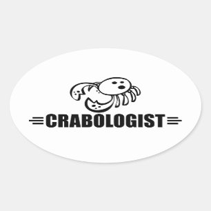 Pegatina Ovalada Cangrejo gracioso