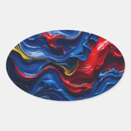 Pegatina Ovalada Capas y Capas de Pintura