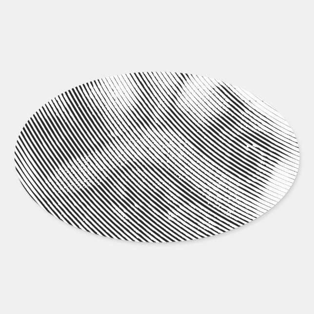 Pegatina Ovalada Cara de pug (Anverso)