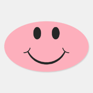 Pegatina Ovalada Cara feliz