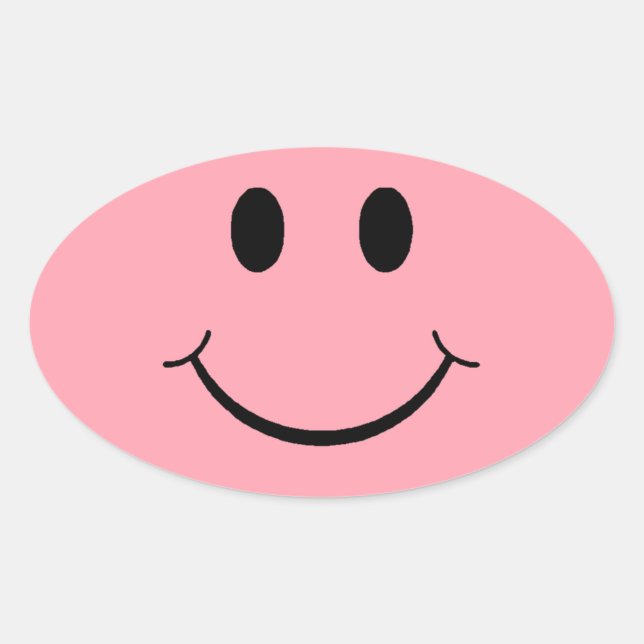 Pegatina Ovalada Cara feliz (Anverso)