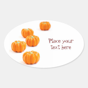 Pegatina Ovalada Caramelos de calabaza de Halloween