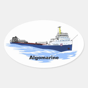 Pegatina Ovalada Carguero de los Grandes Lagos Algomarine
