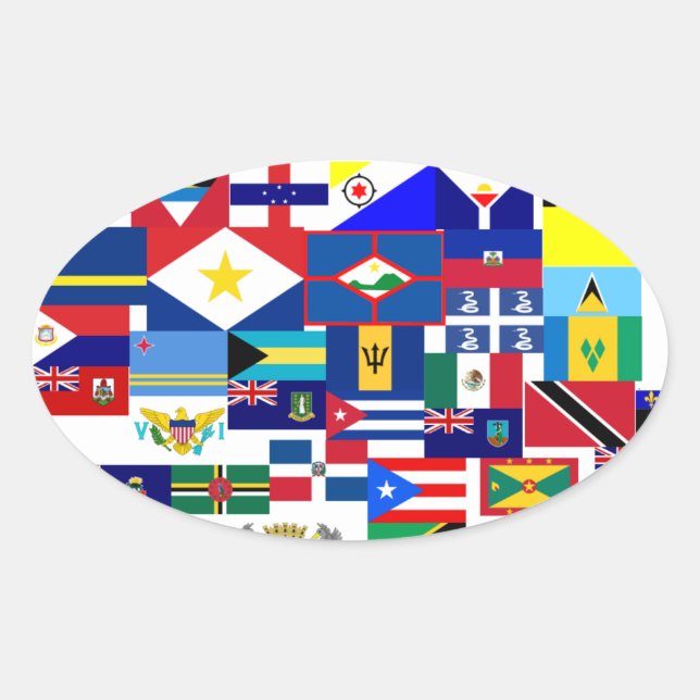 Pegatina Ovalada caribe (Anverso)