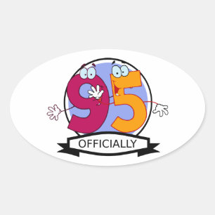 Pegatina Ovalada Cartel oficial de cumpleaños 95