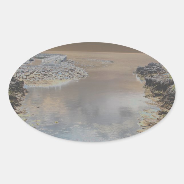 Pegatina Ovalada Casa de luz en Cascais Portugal (Anverso)