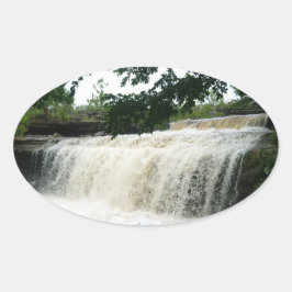 Pegatina Ovalada Cascada