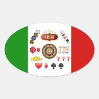 Pegatina Ovalada Casino