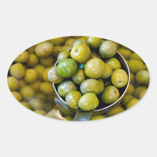 Pegatina Ovalada Castelvetrano Aceitunas verdes dulces