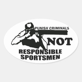 Pegatina Ovalada Castigar a delincuentes no responsables Deportista