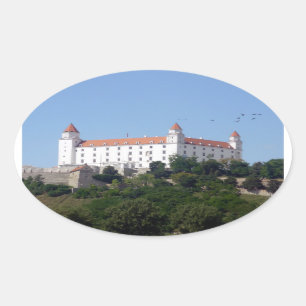 Pegatina Ovalada castillo de Bratislava