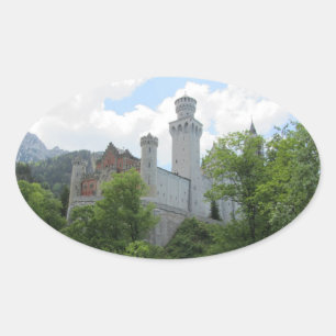 Pegatina Ovalada Castillo de Neuschwanstein - Alemania