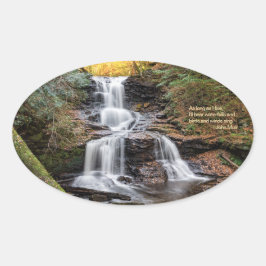 Pegatina Ovalada Cataratas de Tuscarora