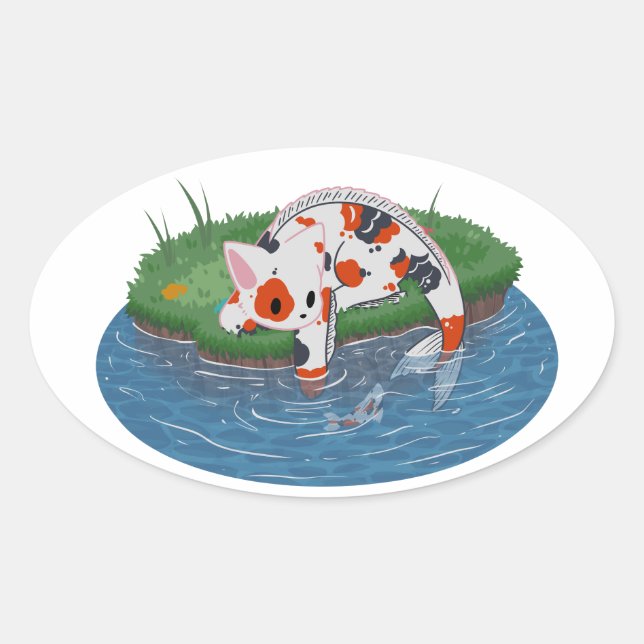 Pegatina Ovalada catfish (Anverso)