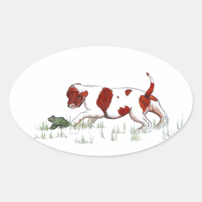 Pegatina Ovalada Cavalier King Charles Spaniel CKC (Anverso)