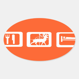 Pegatina Ovalada Caza de sueño de comer