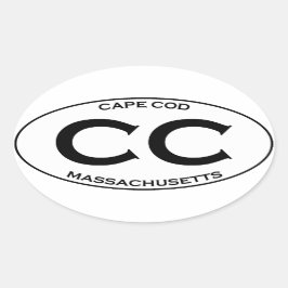 Pegatina Ovalada CC - Cape Cod Massachusetts