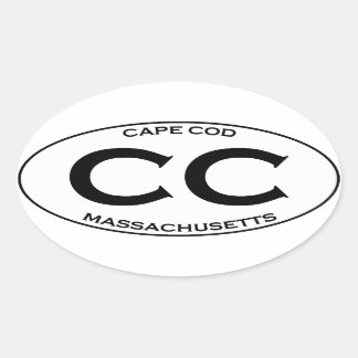 Pegatina Ovalada CC - Cape Cod Massachusetts