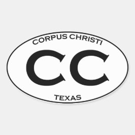 Pegatina Ovalada CC - Corpus Christi Texas