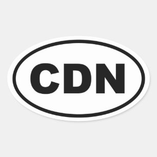 Pegatina Ovalada CDN de Canadá