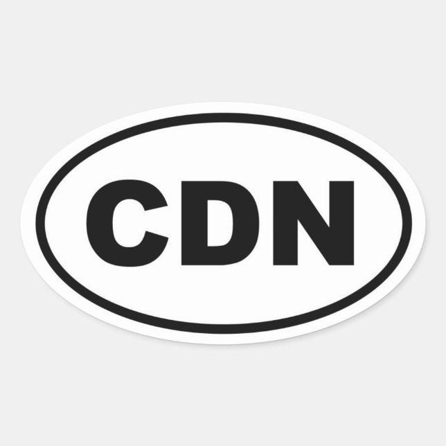Pegatina Ovalada CDN de Canadá (Anverso)